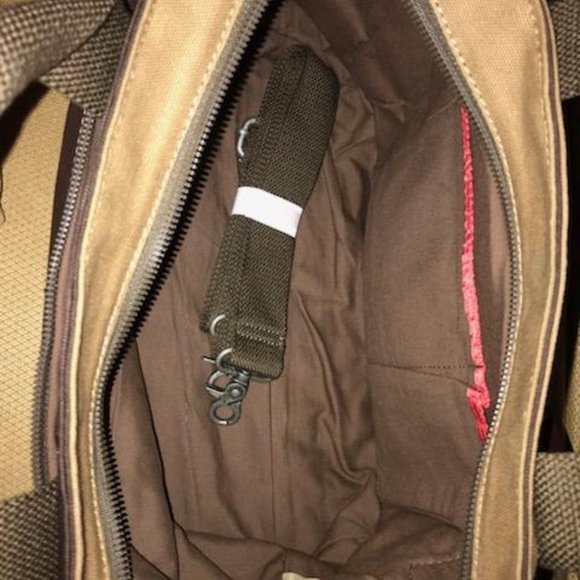 TSD Hidden Woods Canvas and Leather Brown Tote Bag electronics/computer case - Picture 10 of 16